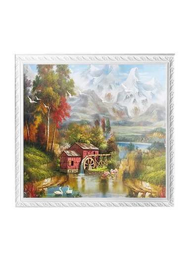 Bathroom Wall-Mounted Folding Cloth Container Picture (L40 x W38)cm - Poem Drawing