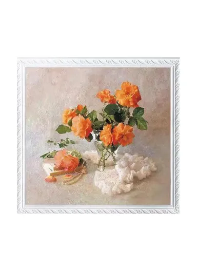 Picture Frame Dual-Layer Waterproof Wall-Mounted Folding Cloth Container For Bathroom - Flower (L40 x W38)cm