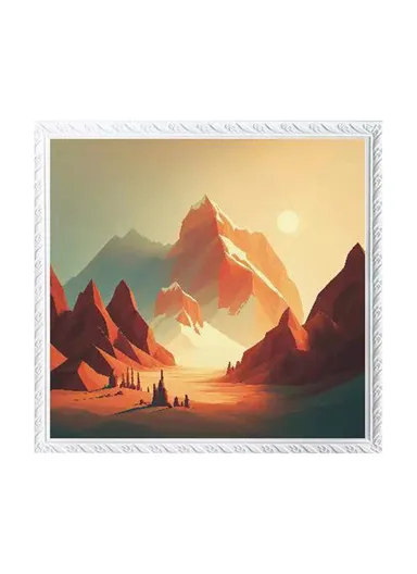 Picture Frame Dual-Layer Waterproof Wall-Mounted Folding Cloth Container For Bathroom - Sun Rise  (L40 x W38)cm