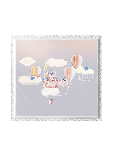 Picture Frame Dual-Layer Waterproof Wall-Mounted Folding Cloth Container For Bathroom - Fantasy Castle (L40 x W38)cm