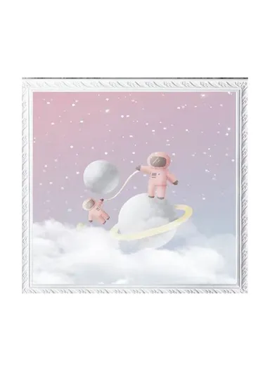 Picture Frame Dual-Layer Waterproof Wall-Mounted Folding Cloth Container For Bathroom - Starry Sky (L40 x W38)cm