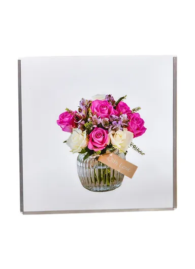 Folding Cloth Storage Box Wall-Mounted Picture Frame Organizer (L35.5 x W35.5) cm - Flower 