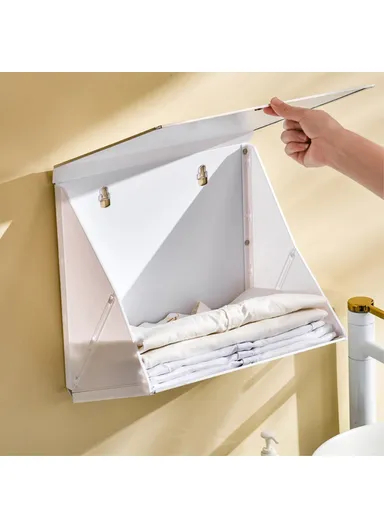 Folding Cloth Storage Box Wall-Mounted Picture Frame Organizer (L35.5 x W35.5) cm - Flower 