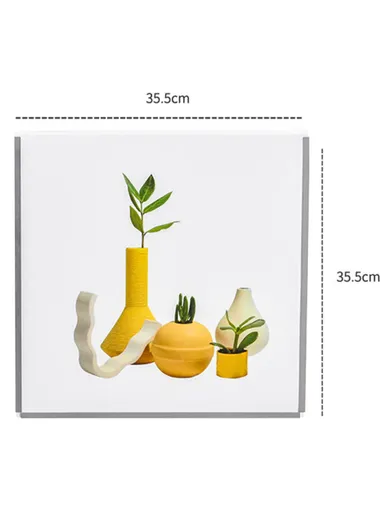 Folding Cloth Storage Box Wall-Mounted Picture Frame Organizer (L35.5 x W35.5) cm - Flower 