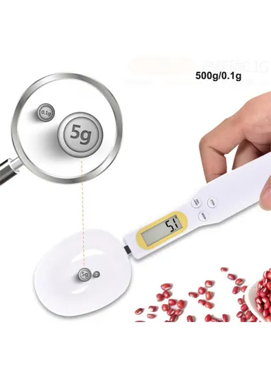 Portable Kitchen Measuring Spoon Food Scale Multi-Function Electronic Digital Spoon Scale With LCD Display (No Battery, Without FDA, BPA-free) - Pink (L23.3 x W5.7)cm