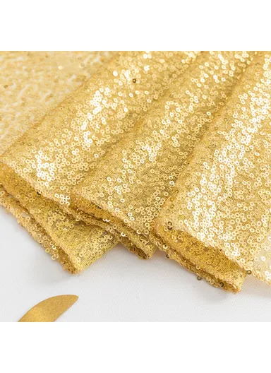 160x30cm Sequined Table Runner Cloth For Home Banquet Lawn Wedding Decoration Birthday Party - Silver