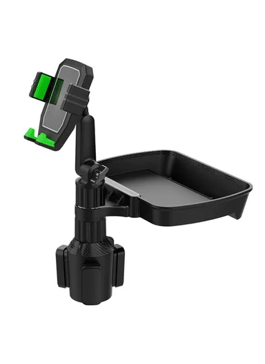 Multifunctional Car Snack Food Tray Mobile Phone Holder Stand Car Dining Table B10 (L16.4 x W23.4)cm - Green