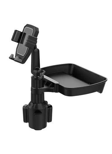 Multifunctional Car Snack Food Tray Mobile Phone Holder Stand Car Dining Table B10 (L16.4 x W23.4)cm - Grey