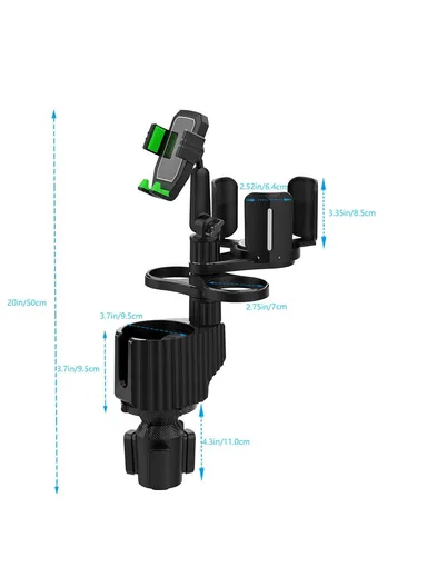 Multifunctional Car Cup Holder Phone Stand Mount Coffee Beverage Instant Noodles Bracket A04 - Green