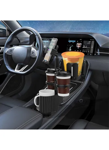 Multifunctional Car Cup Holder Phone Stand Mount Coffee Beverage Instant Noodles Bracket A04 - Green