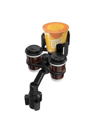 Car Cup Holder Expander with Adjustable Cup Holder Dual Round Car Cup Holder Mount Organizer For Drink Bottle Snack
