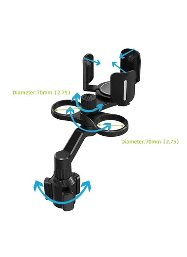 Car Cup Holder Expander with Adjustable Cup Holder Dual Round Car Cup Holder Mount Organizer For Drink Bottle Snack