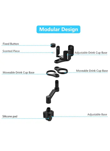 Car Cup Holder Expander with Adjustable Cup Holder Dual Round Car Cup Holder Mount Organizer For Drink Bottle Snack