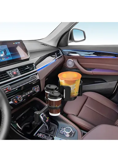 Car Cup Holder Expander with Adjustable Cup Holder Dual Round Car Cup Holder Mount Organizer For Drink Bottle Snack