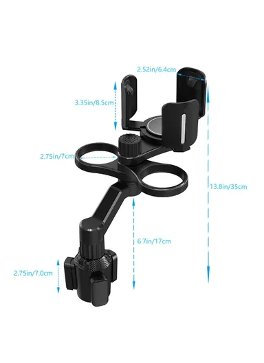 Car Cup Holder Expander 3-Clip Adjustable Cup Holder Car Mount Organizer For Drink Bottle Snack