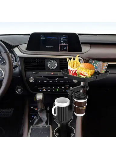 ABS Car Cup Holder Mount Meal Tray Drink Holder Phone Stand Small Dining Table A01