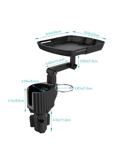 ABS Car Cup Holder Mount Meal Tray Drink Holder Phone Stand Small Dining Table A01
