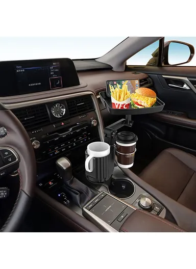 ABS Car Cup Holder Mount Meal Tray Drink Holder Phone Stand Small Dining Table A01