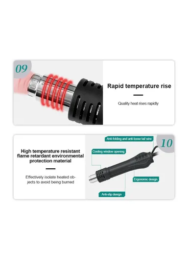 220V Hot Air Rework Solder Station With LCD Digital Display Mobile Phone PCB Motherboard Repair Tool - EU Plug QUICK 858D+