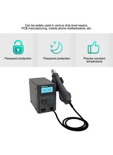 220V Hot Air Rework Solder Station With LCD Digital Display Mobile Phone PCB Motherboard Repair Tool - EU Plug QUICK 858D+