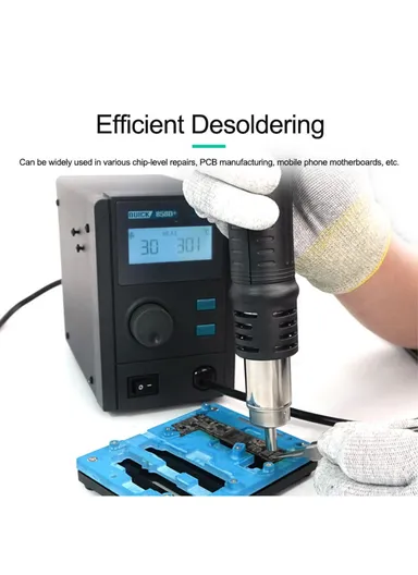220V Hot Air Rework Solder Station With LCD Digital Display Mobile Phone PCB Motherboard Repair Tool - EU Plug QUICK 858D+