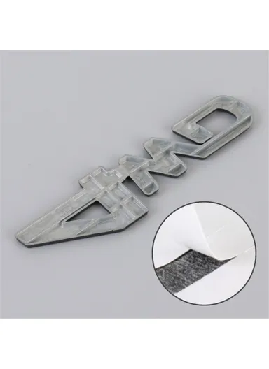 Aluminum Alloy Car Badge Sticker 4WD Letter Decal Universal Car Exterior Sticker - Black &amp; Red