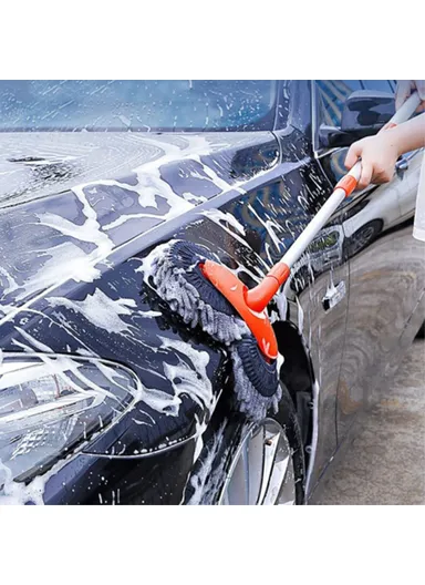 Dual Chenille Mop Head Telescopic Car Wash Mop 360 Degree Rotation Car Wash Brush