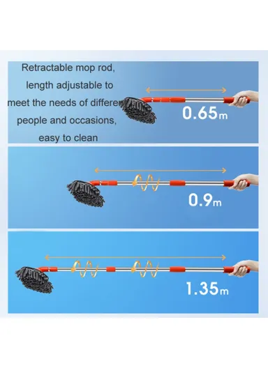 Dual Chenille Mop Head Telescopic Car Wash Mop 360 Degree Rotation Car Wash Brush