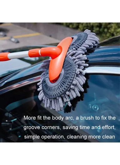 Dual Chenille Mop Head Telescopic Car Wash Mop 360 Degree Rotation Car Wash Brush