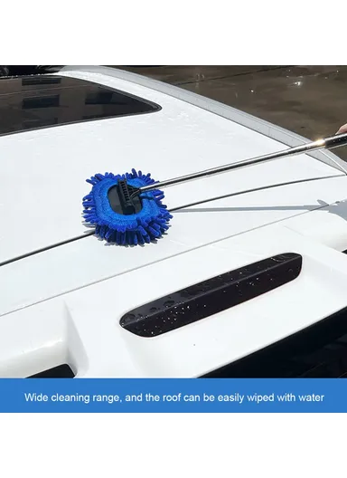 3-in-1 Car Windshield Cleaning Wash Tool Interior Auto Glass Wiper with Extendable Handle Window Cleaner Brush (L33 x W18)cm