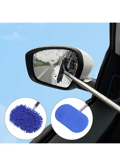 3-in-1 Car Windshield Cleaning Wash Tool Interior Auto Glass Wiper with Extendable Handle Window Cleaner Brush (L33 x W18)cm