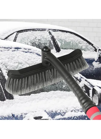 Detachable ABS &amp;Sponge Snow Removal Shovel Winter Car Windshield Snow Scraper Rotatable Brush (L54 x W27)cm - Red
