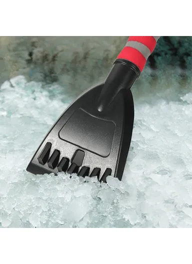 Detachable ABS &amp;Sponge Snow Removal Shovel Winter Car Windshield Snow Scraper Rotatable Brush (L54 x W27)cm - Red