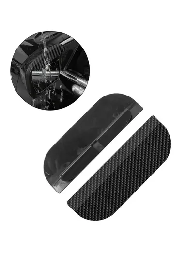 2Pcs Car Rearview Mirror Rain Baffle Carbon Fiber Texture Vehicle Side Mirror PVC Rain Guard (L15 x H5)cm