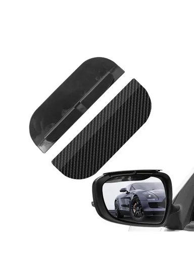 2Pcs Car Rearview Mirror Rain Baffle Carbon Fiber Texture Vehicle Side Mirror PVC Rain Guard (L15 x H5)cm