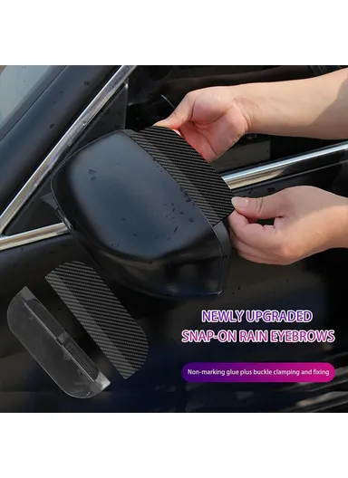2Pcs Car Rearview Mirror Rain Baffle Carbon Fiber Texture Vehicle Side Mirror PVC Rain Guard (L15 x H5)cm
