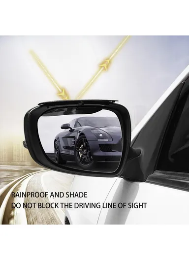 2Pcs Car Rearview Mirror Rain Baffle Carbon Fiber Texture Vehicle Side Mirror PVC Rain Guard (L15 x H5)cm