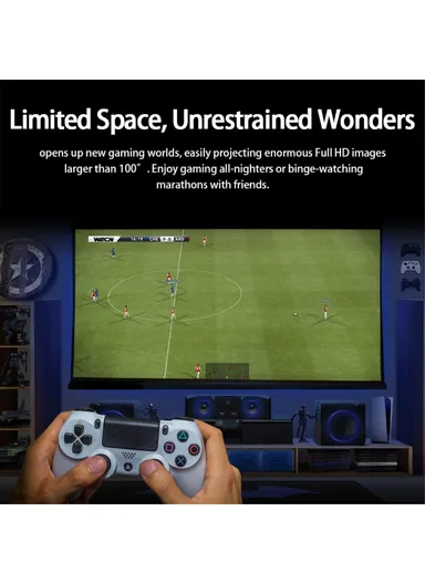 65W Portable Home Theater Projector Android 9.0 HD Video Screen Mirroring WiFi Bluetooth LED Projector - EU Plug AUN A002 (L16 x W12 x H10)cm