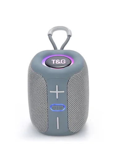 1200mAh Portable TWS Bluetooth Speaker Outdoor Mini Wireless Stereo Subwoofer With Colorful Light TG658 (L9 x W90 x H11.3)cm - Grey