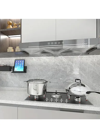 Marble Pattern PET Oil Proof Wallpaper Kitchen Wall Sticker (L500 x W60)cm - White / Grey