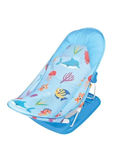 PP Plastic &amp; Mesh Portable Foldable Baby Bather Chair Seat Support Recline (L31 x W28 x H43)cm