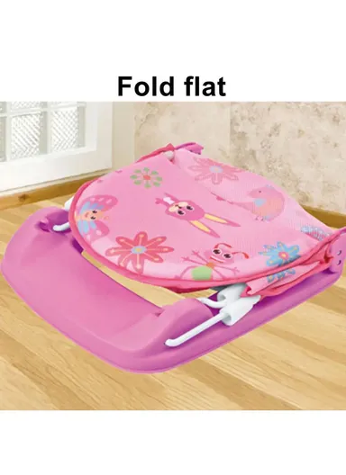 PP Plastic &amp; Mesh Portable Foldable Baby Bather Chair Seat Support Recline (L31 x W28 x H43)cm