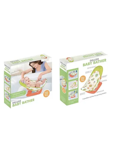 PP Plastic &amp; Mesh Portable Foldable Baby Bather Chair Seat Support Recline (L31 x W28 x H43)cm