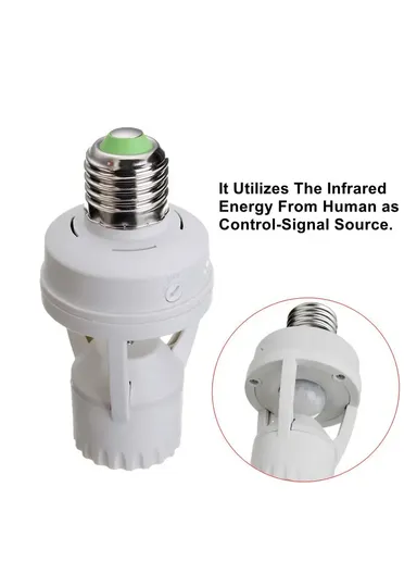 60W E27 6m Detection Distance Screw Human Body Infrared Sensor Lamp Holder with 360° Detection Range SY-PH102