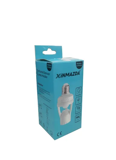 60W E27 6m Detection Distance Screw Human Body Infrared Sensor Lamp Holder with 360° Detection Range SY-PH102