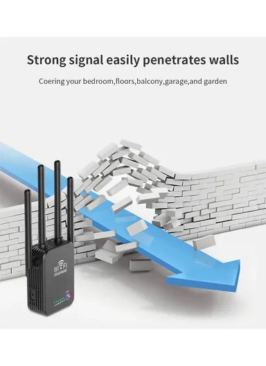 1200Mbps 4 antenna 3-in-1 Mini Size WiFi Repeater Router Enhance Wireless Signals Dual-Band Extender U7  EU Plug - White