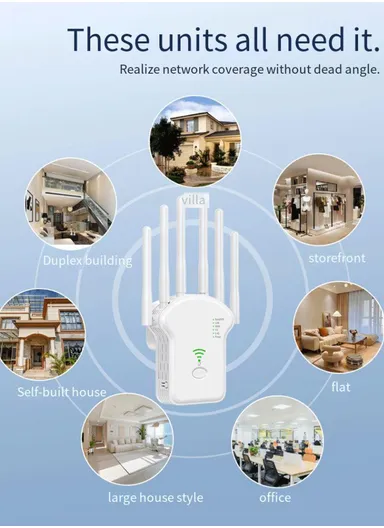 1200Mbps WiFi Repeater Router Enhance Wireless Signals Dual-Band Extender U13  EU Plug