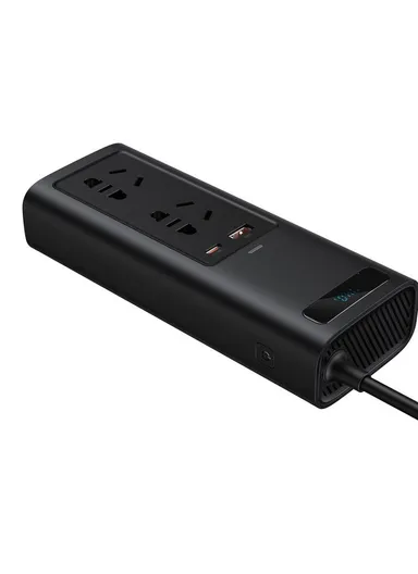 150W Car Charger In-car Inverter With Digital Display BS-CI15-02 (L17 x W6.8 x H3.7)cm