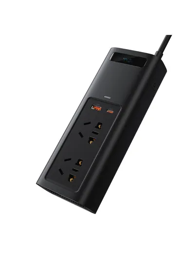 150W Car Charger In-car Inverter With Digital Display BS-CI15-02 (L17 x W6.8 x H3.7)cm