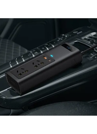 150W Car Charger In-car Inverter With Digital Display BS-CI15-02 (L17 x W6.8 x H3.7)cm